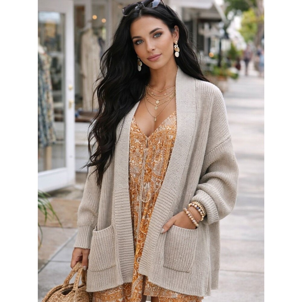 American Eagle Oversized Cardigan XXL Chunky Knit Coastal Grandma Core Cozy
